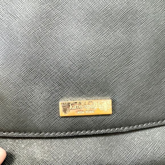 Kate Spade Black Leather Crossbody Hand Bag Chain Handle & Adjustable Strap - Picture 3 of 4